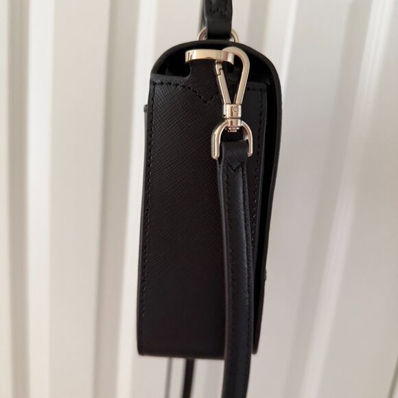 NWOT Kate Spade Staci Saffiano Top Handle Square Flap Crossbody Bag Purse Black - Picture 7 of 9